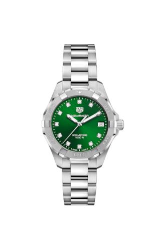 TAG Heuer Aquaracer 300M Quartz 32 Stainless Steel / Green - Diamond / Bracelet